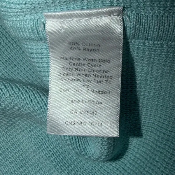 Talbots Cardigan Womens Size Medium Blue Pocket Button Up Heavy Sweater Jacket - Image 6