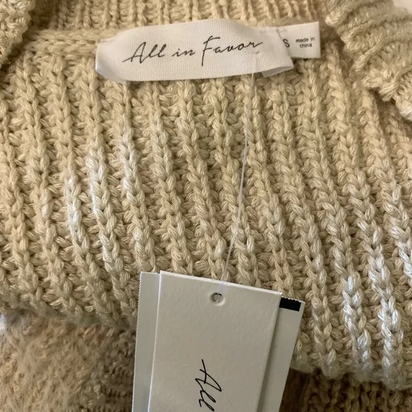 All In Favor Size Small Multicolor Striped Open Front Oversized Cardigan Sweater - Image 3