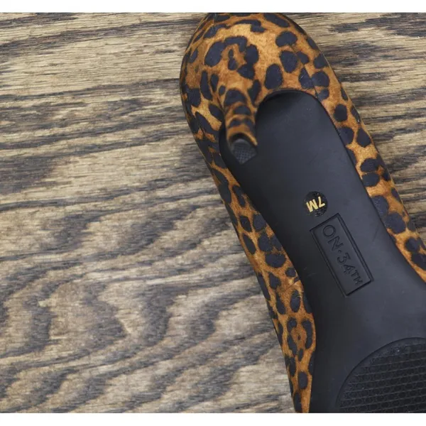 NWT On 34th Womens Jeules Pointed-Toe Slip On Pumps Leopard Microsuede 7M - Image 12