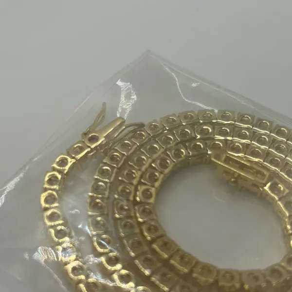 Moissanite Tennis Chain ICED Out Necklace 4mm Hip Hop VVS1 New Gold No Pass 20” - Image 5