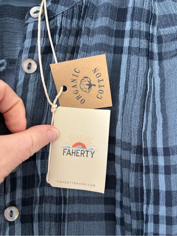 Faherty Isha Plaid Pintuck Organic Cotton Sleeveless Mini Dress Navy Blue NWT XS - Image 4