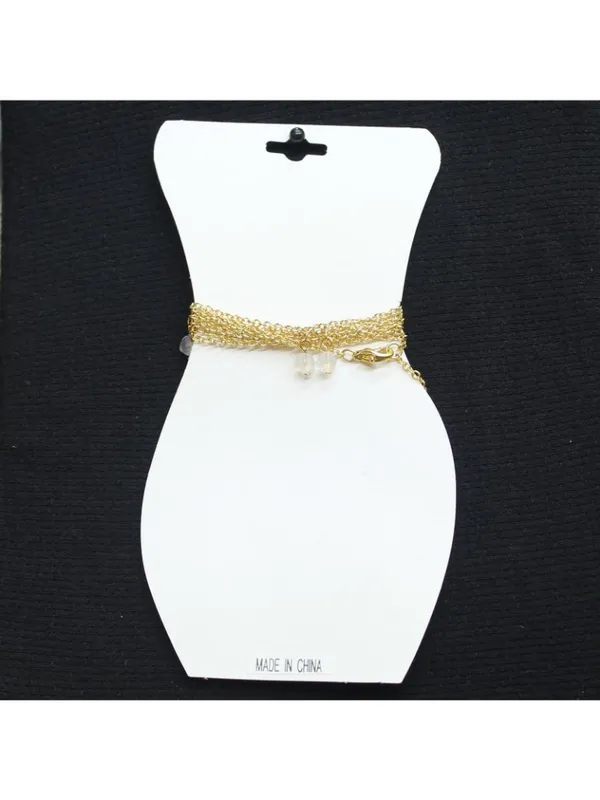 NWT Gigi Adjustable Bead Belly Chain Gold / Off White - Image 2