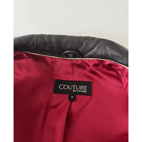 Vintage Couture by J. Park Genuine Leather Brown Jacket | Size Medium - Image 4