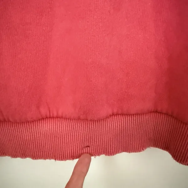 Victoria's Secret Pink Fleece Campus Zip Up Hoodie Pink Distressed Sunwashed M - Image 9