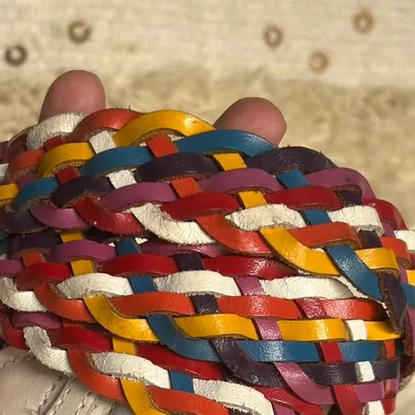 American Vintage Vintage Colourful‎ boho indie braided leather belt - Image 2