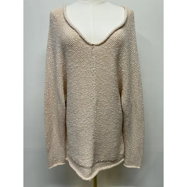 Free People Bright Lights Open Knit Dolman Sweater Cream Medium Beach Coastal‎ - Image 2