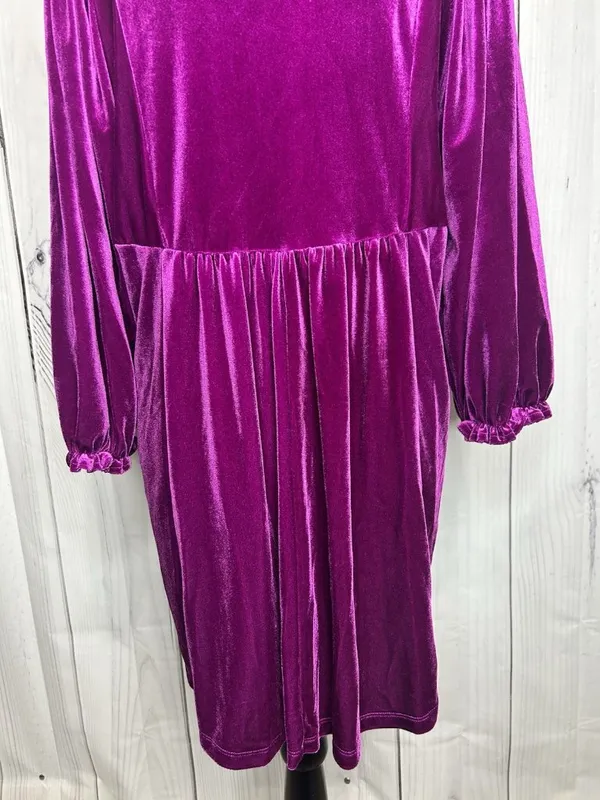 Umgee Women's Velvet Jewel Toned Purple Top Size M Fairy Smocked V-Neck - Image 10