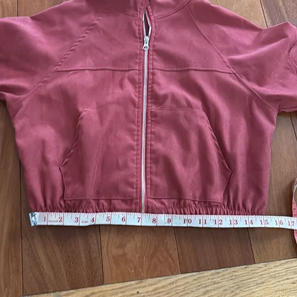 ROMWE Raspberry‎ Cropped Bomber Zip Up Jacker Size S - Image 6