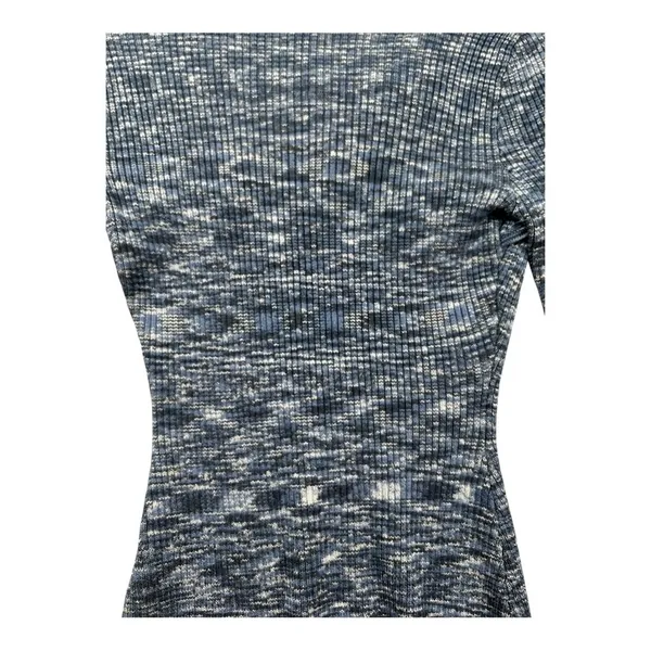Abercrombie & Fitch Blue Ribbed Bodysuit Long Sleeve Cutout Tie Front Women S - Image 7