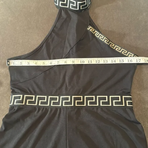Women’s Black Halter Neck BodyCon Sleeveless Party Jumpsuit Wide Leg Size L NWOT - Image 9