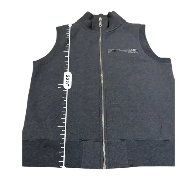 Harley-Davidson Zip Vest Women's Small Gray Logo Biker Casual Layering‎ - Image 7