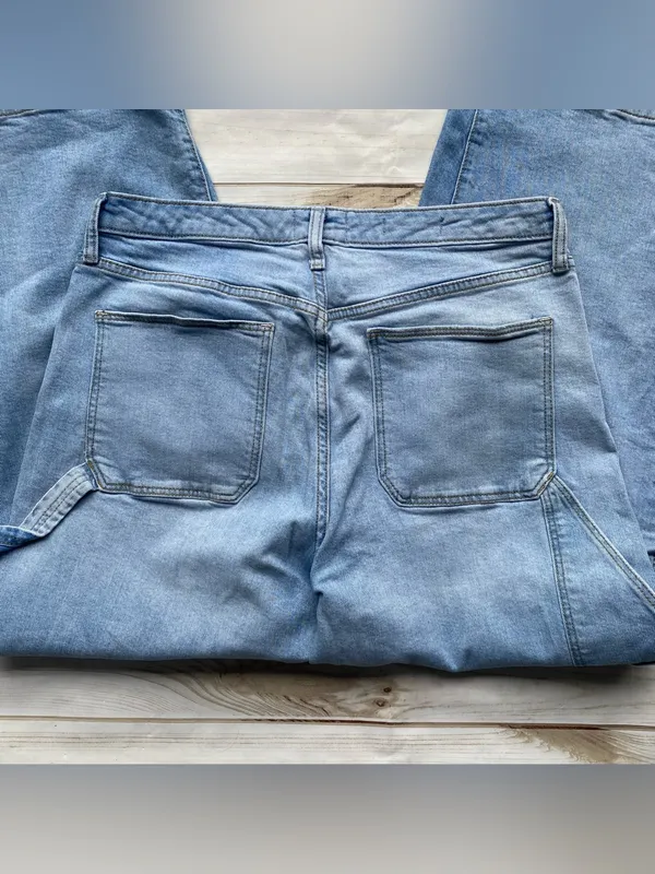 Universal Thread highest rise wide leg denim cropped carpenter jeans light wash - Image 5