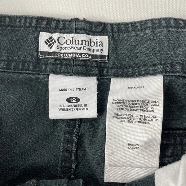 Columbia‎ Capri Pants Womens 12 Black 13" Inseam Hiking Shorts Cotton Ladies - Image 4