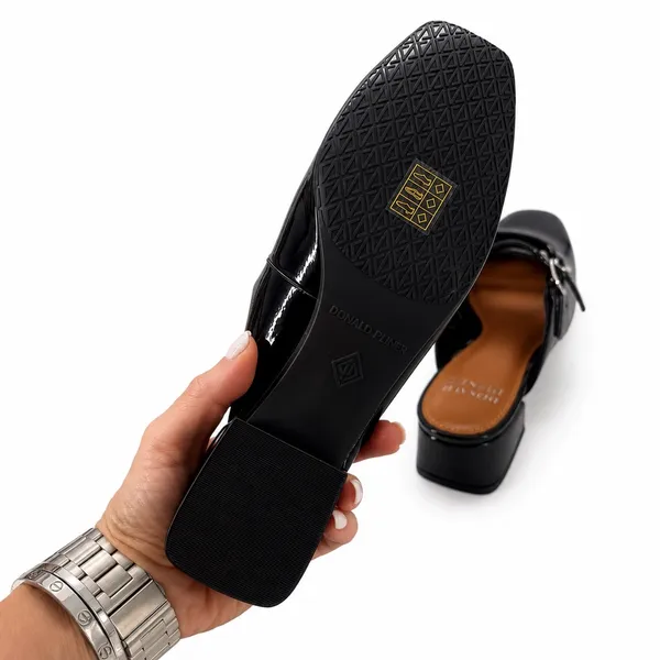 New!‎ Donald Pliner Tria Double Strap MuleSize 7 Black Patent - Image 7