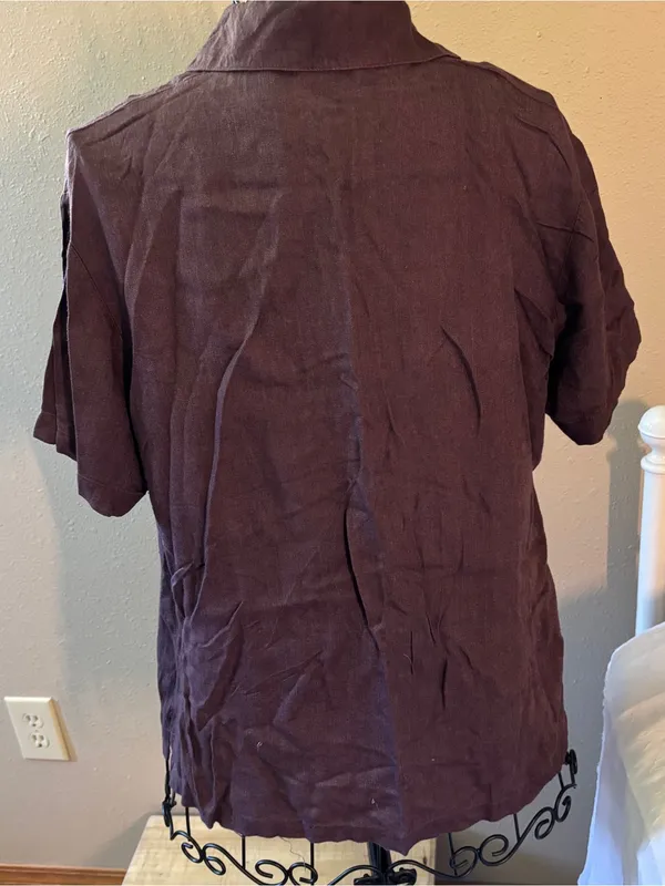 Women’s y2k button down short sleeve in plum | Women’s M - Image 3