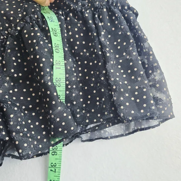 Taylor Polka Dot‎ Halter Dress Ruffle Hem Sleeveless Party Black Size 8 - Image 8