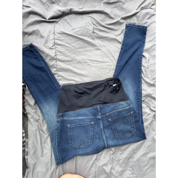 Isabel Maternity by Ingrid & Isabel Skinny Jeans Dark Wash Full Belly Panel S - Image 7