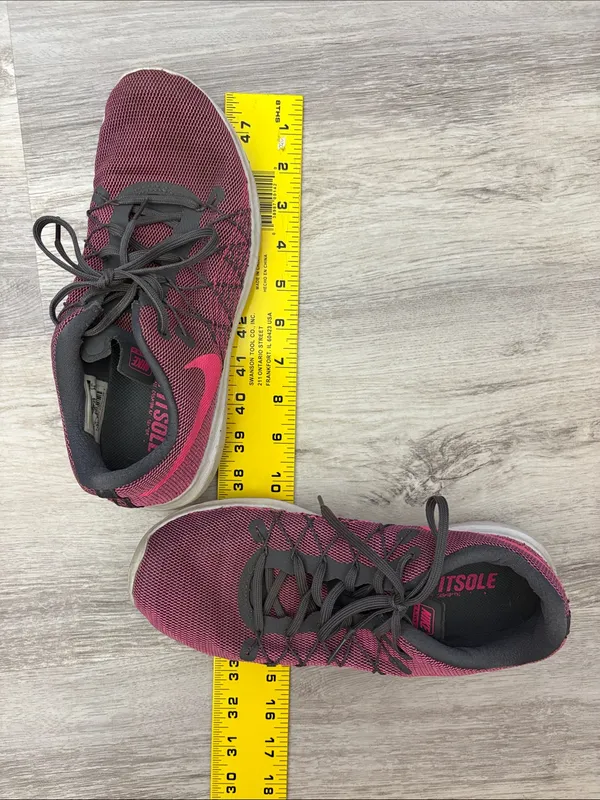 Nike Pink & Gray Women's Fitsole Running Shoes Size 8 - Image 7
