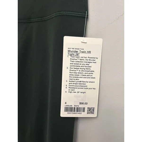 NEW Lululemon Wunder Train High-Rise Tight 28" Size 4 Rainforest Green - Image 5