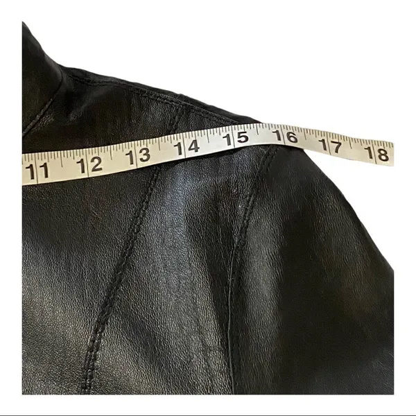 Reversible Faux Black Leather Moto & Animal Print Lightweight Jacket - Image 3