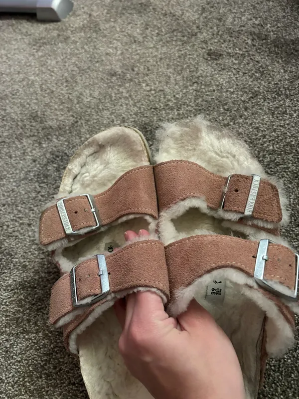Fuzzy Birkenstock Sandals - Image 3