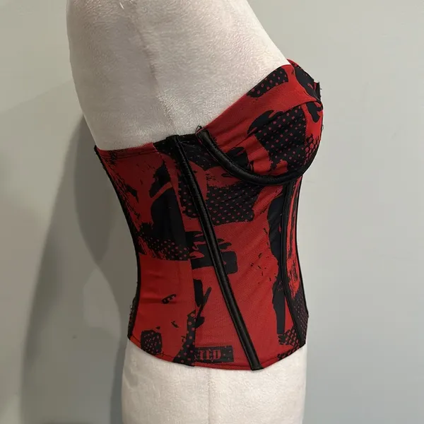 EDIKTED Aly mesh corset top - Image 3