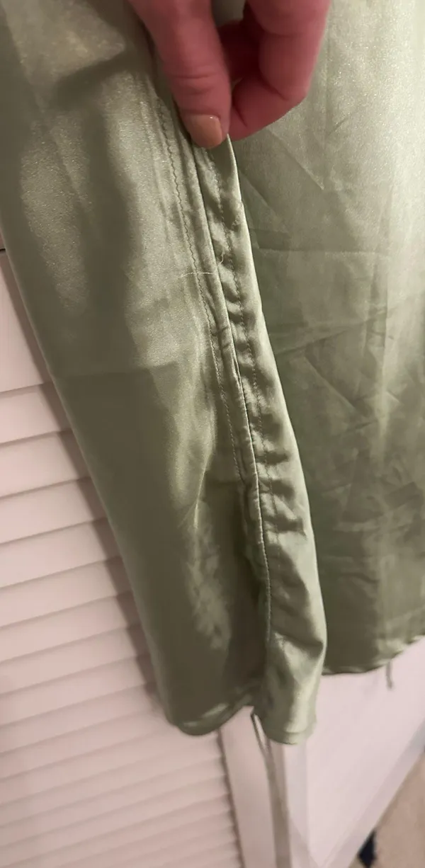 Green Satin Maxi Dress - Image 3
