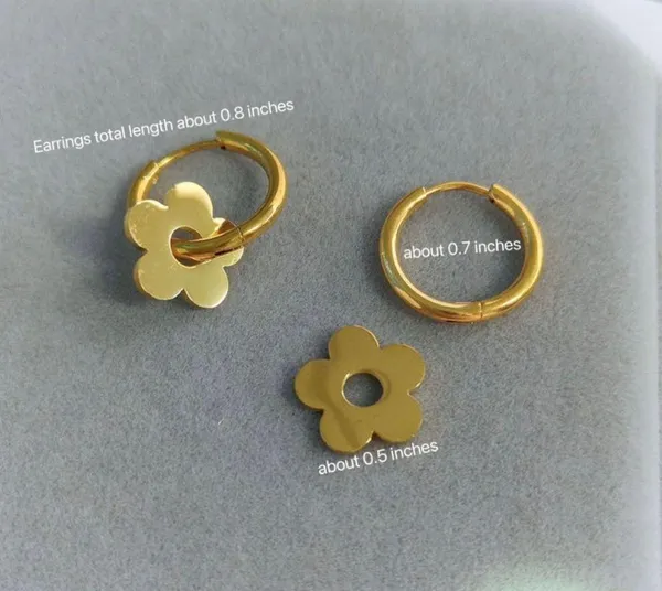 Flower Dangle Drop Earrings for Women 2 in 1 Design Fashion Elegant Style - Image 5