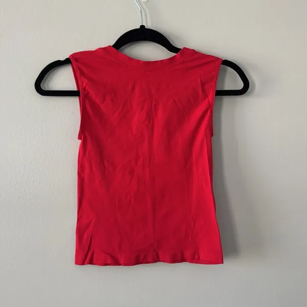 Free People Intimately Free Sleeveless Basic Cropped Red Tee - Image 5