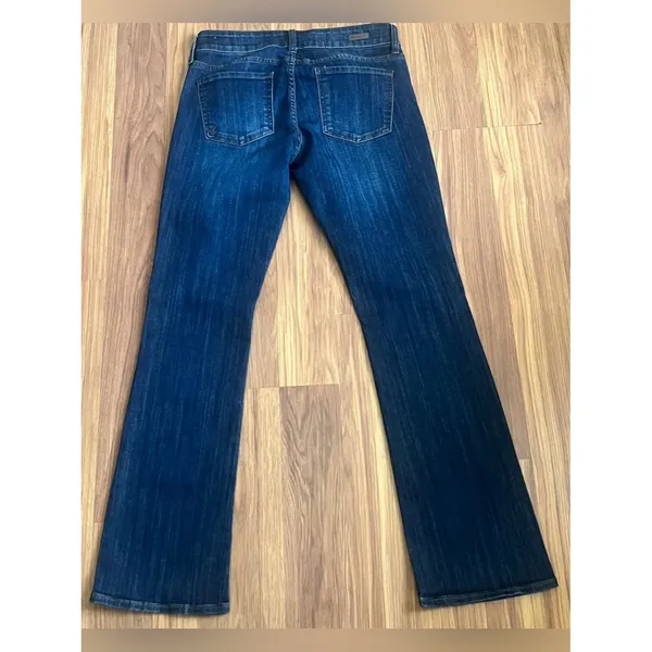 KUT from the Kloth Natalie High Rise Bootcut Jeans Blue Dark Wash Short Size 4 - Image 3