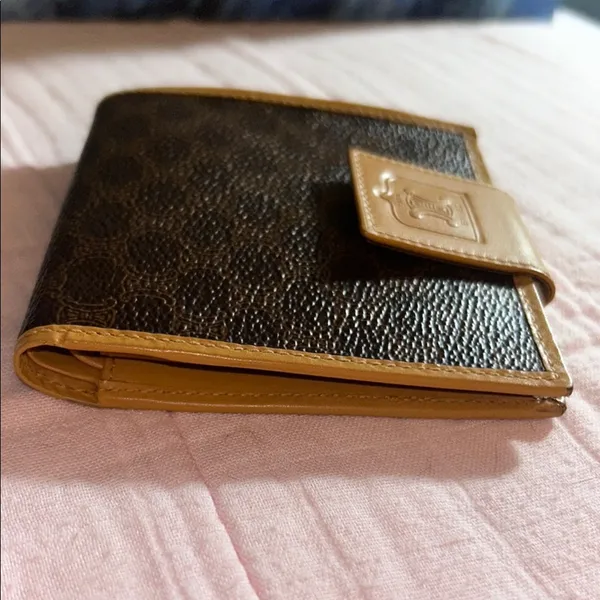 Vintage Celine Coated Canvas Monogram w Leather Accented Wallet - Image 16