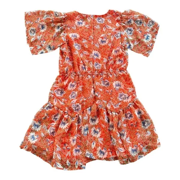 SAM EDELMAN Country Paisley Floral Aline Ruffle Hem Mini Dress Size 10 NEW - Image 5