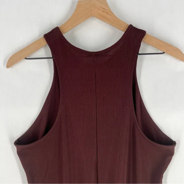 A New Day Stretch‎ Ribbed Jersey Knit Sleeveless Brown Burgundy Tank Top Size L - Image 7
