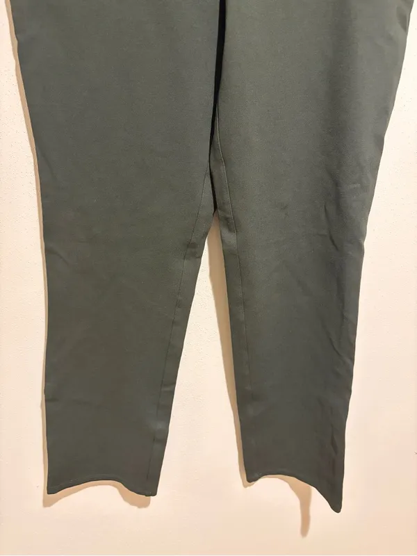 Quince Ultra-Stretch Ponte Straight Leg Pants Olive Green Size Large - Image 10
