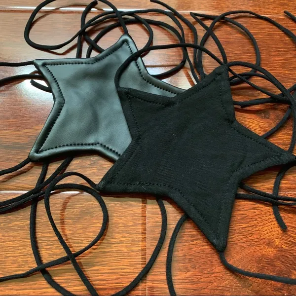 STARRY EYED- black strappy star bra top - Image 3