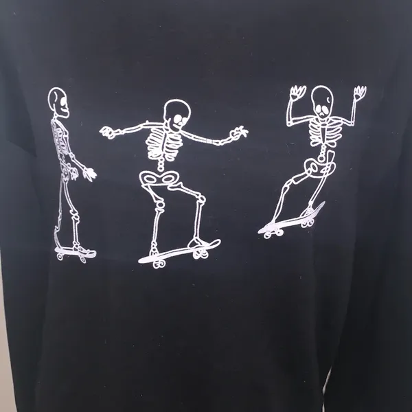 Shein Black Skeleton Graphic Woman’s pullover Sweater - Image 2