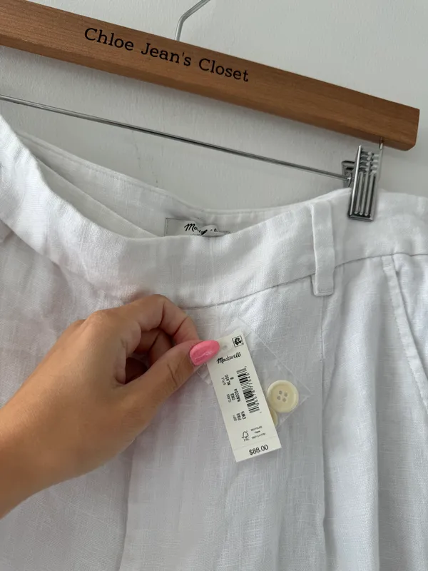 Madewell NWT White Harlow Wideleg Linen Pants 8 - Image 6