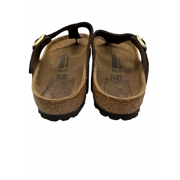 Birkenstock Gizeh Metallic Gold Splatter Leather Thong Sandals Brown EU 37 US 6 - Image 9