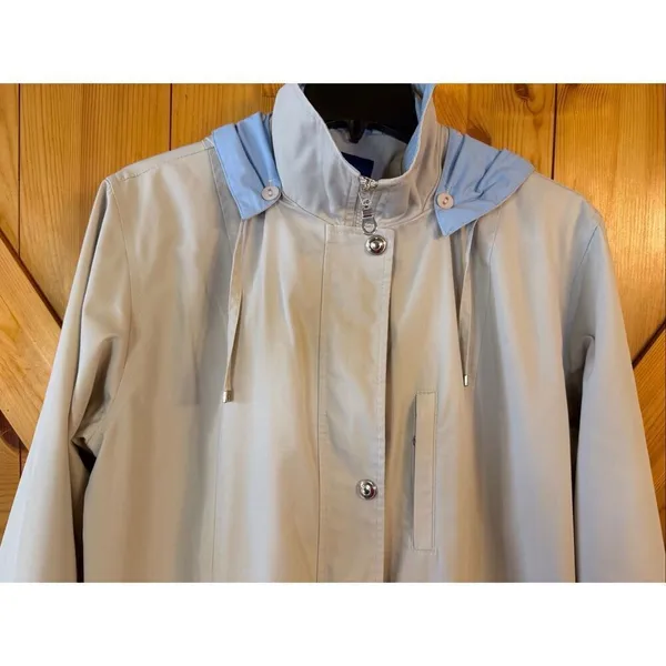 VTG Mackintosh New England Light Tan Lightweight Hooded Jacket Size Medium (7031 - Image 2