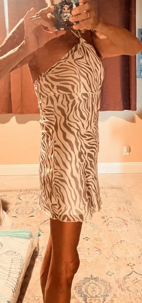 SheIn Halter Dress Zebra - Image 4