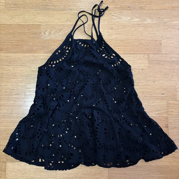 Intimately Free People Starry Eyelet Whimsigoth Boho Bow Preppy Festival Tank XS - Image 7