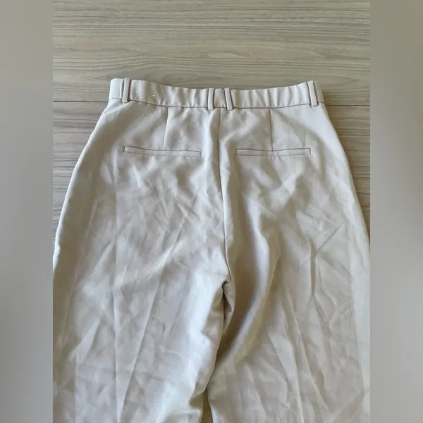 Abercrombie & Fitch Cream Wide-Leg Trousers - Image 4