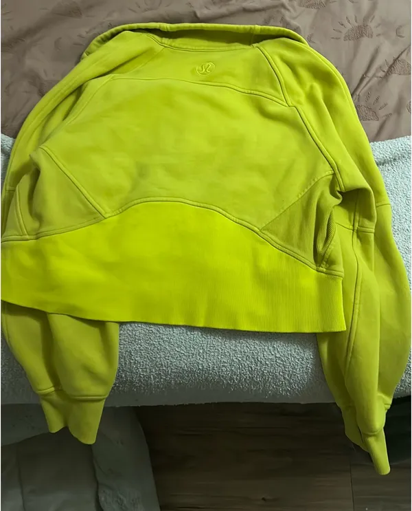 Yellow Lululemon Scuba Half-Zip cropped xs/s - Image 2