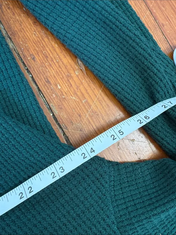 American Eagle‎ Outfitters Deep Green Waffle Knit Crew Sweater Shirt Large - Image 5