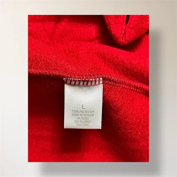 Dressbarn L Red Fleece Toggle Button Jacket Mock Neck Pockets‎ Cozy Outerwear - Image 10