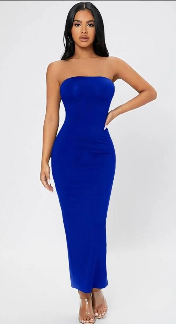Blue Bodycon Dress Shein Strapless - Image 4