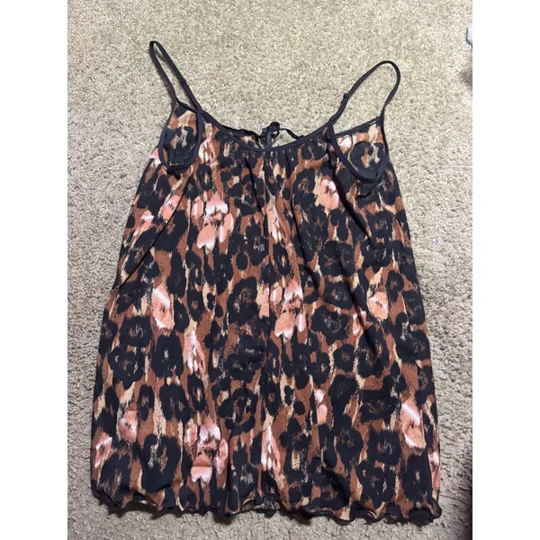 Smart & Sexy Leopard Print Camisole Top Brown Animal Print‎ Bow Detail Medium - Image 4
