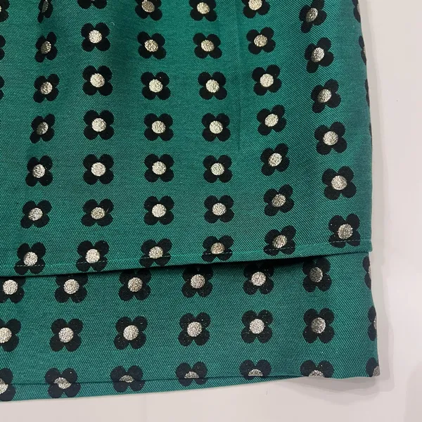 Anthropologie HD in Paris‎ Garden Glimmer Christmas Green Tiered Flower Skirt 4 - Image 11