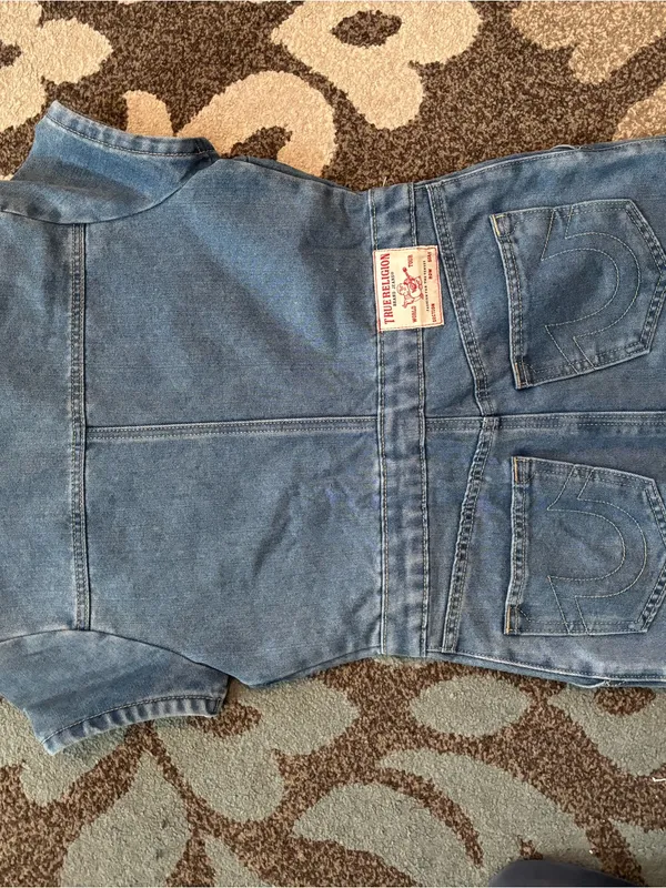 True Religion Light Blue Denim Button-Front Mini Dress - Image 2
