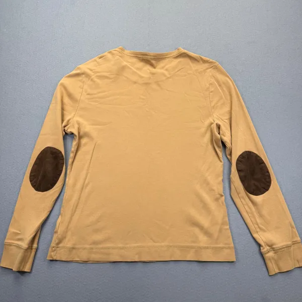 Lauren Ralph Lauren Tan Long Sleeve Shirt Zipper Shoulder Elbow‎ Patches XL - Image 10